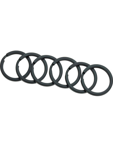 10 Anillos de Llave Planos HeeYaa 20mm Acero Inoxidable Negro