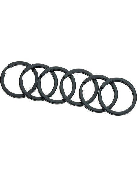 10 Anillos de Llave Planos HeeYaa 20mm Acero Inoxidable Negro