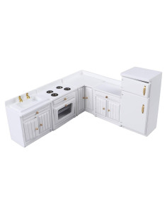 Kit de Muebles de Cocina para Casa de Muñecas Haomian 1:12