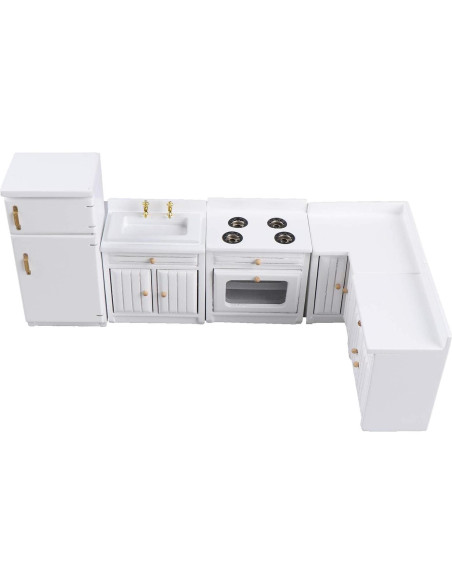 Kit de Muebles de Cocina para Casa de Muñecas Haomian 1:12