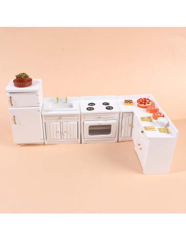 Kit de Muebles de Cocina para Casa de Muñecas Haomian 1:12