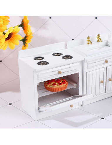 Kit de Muebles de Cocina para Casa de Muñecas Haomian 1:12