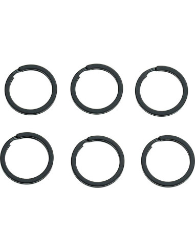 10 Anillos de Llave Planos HeeYaa 20mm Acero Inoxidable Negro