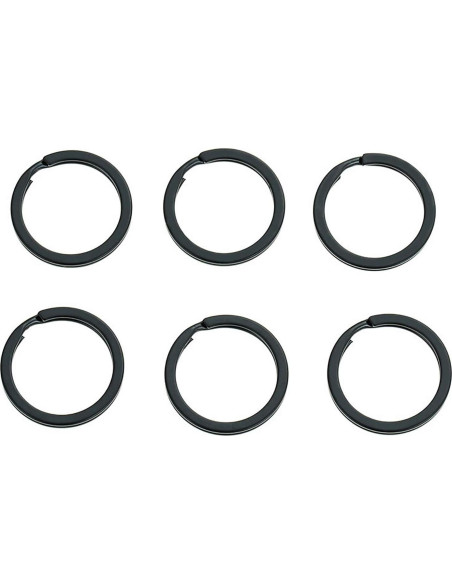 10 Anillos de Llave Planos HeeYaa 20mm Acero Inoxidable Negro