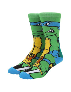 Calcetines de tripulación Animigos Tortugas Ninja Leonardo 10-13