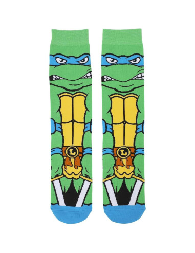 Calcetines de tripulación Animigos Tortugas Ninja Leonardo 10-13