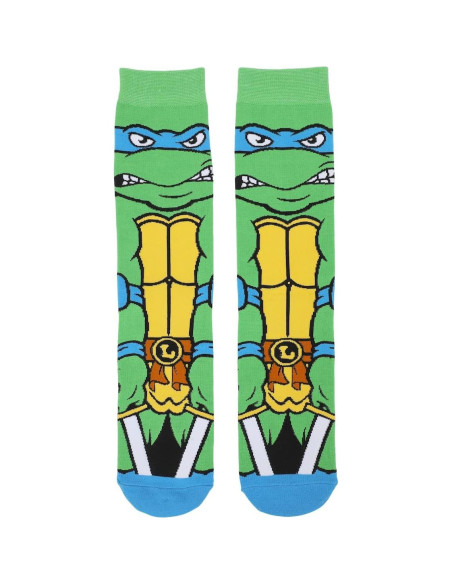 Calcetines de tripulación Animigos Tortugas Ninja Leonardo 10-13