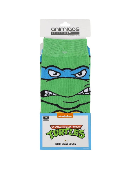 Calcetines de tripulación Animigos Tortugas Ninja Leonardo 10-13