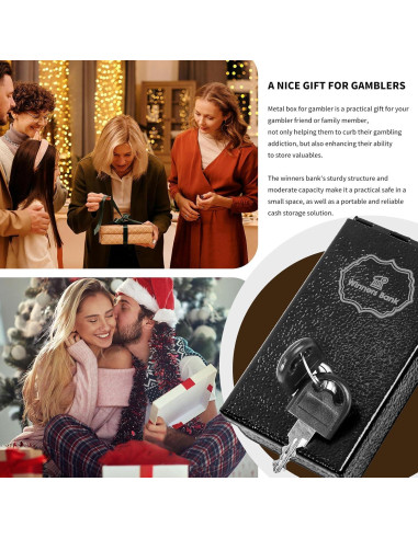 Banco de Ganadores KishYa Caja de Metal Portátil con Llave