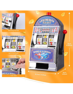 Banca de Dinero Máquina Tragamonedas REFARICO Azul 10.9x22x13cm 2