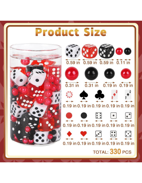 330 Piezas Relleno de Jarrón Casino WAYASDCU Decoración