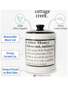 Hucha de Dinero del Casino Cottage Creek - Tarro Cerámico 15.24cm 2