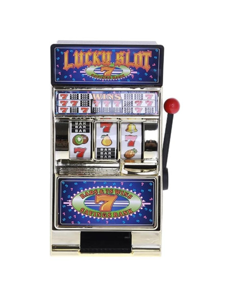 Mini Máquina Tragamonedas Manual 20 cm - Juego de Casino