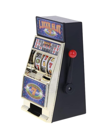 Mini Máquina Tragamonedas Manual 20 cm - Juego de Casino