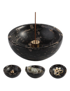 Soporte de Incienso de Mármol Koville Nero Portoro 13 cm