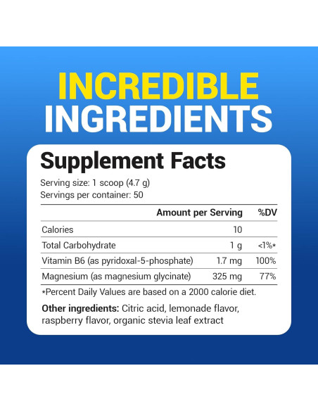 Polvo de Magnesio Glicinato Dr. Berg 227g - Sabor Frambuesa Limón
