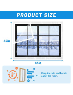 Kit de Aislamiento de Ventana HolyMaji 119.4x160 cm 2 Piezas 2