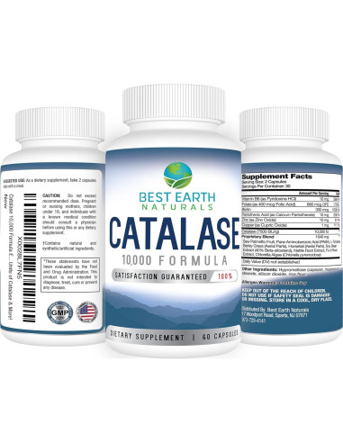 Suplemento de Catalasa Best Earth Naturals 10,000 - 60 Cápsulas