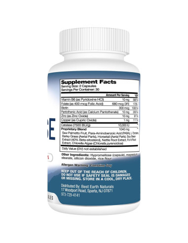 Suplemento de Catalasa Best Earth Naturals 10,000 - 60 Cápsulas