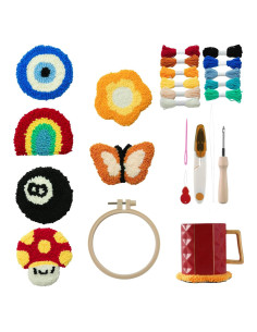 Kit de Punch Needle Anidaroel para Adultos - 6 Patrones de Posavasos
