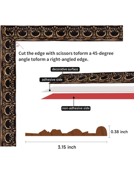 Moldura Autoadhesiva Flexible Leenevs 3m PVC Latón