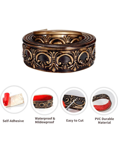 Moldura Autoadhesiva Flexible Leenevs 3m PVC Latón