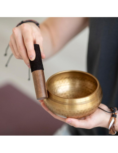 Mazo de Cuenco Cantante Hihealer 2 Piezas Madera de Nogal