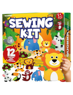 Kit de Costura para Niños QUOKKA - 12 Animales de Fieltro