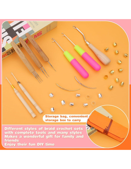 Juego de Ganchos de Crochet QMNNMA para Dreadlocks 0.5mm