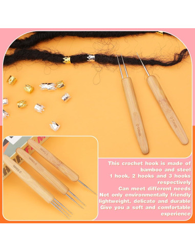 Juego de Ganchos de Crochet QMNNMA para Dreadlocks 0.5mm