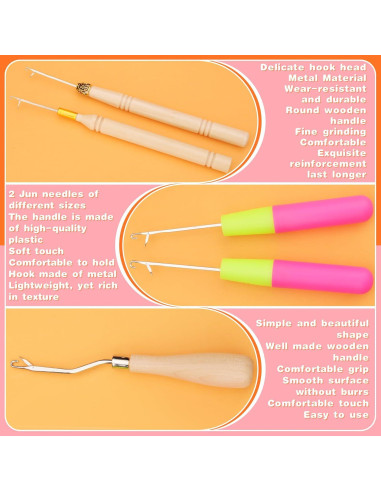 Juego de Ganchos de Crochet QMNNMA para Dreadlocks 0.5mm