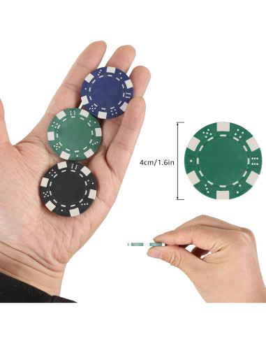 Set de Fichas de Póker LUOBAO 100 Piezas 11.5g para Juegos