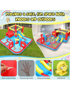 Casa Inflable AKEYDIY con Resbaladilla y Piscina 4.37m 2