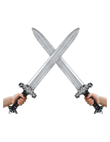 2 Espadas de Juguete Romanas Plata para Halloween y Cosplay
