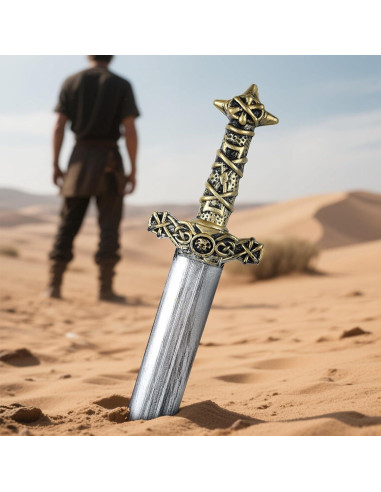 2 Espadas de Juguete Romanas Plata para Halloween y Cosplay