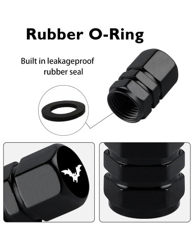 Tapas de Válvula de Neumático Ldntly Murciélago 4 Piezas