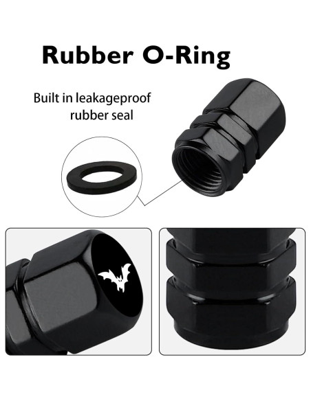 Tapas de Válvula de Neumático Ldntly Murciélago 4 Piezas