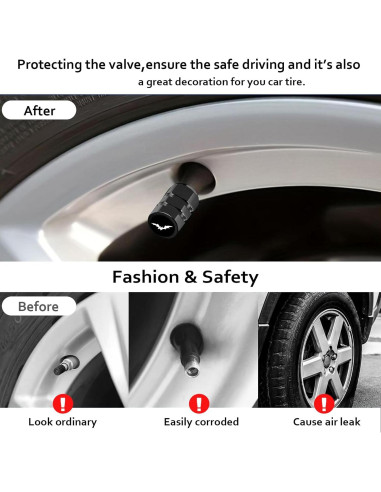 Tapas de Válvula de Neumático Ldntly Murciélago 4 Piezas