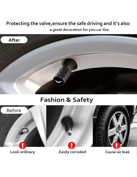 Tapas de Válvula de Neumático Ldntly Murciélago 4 Piezas