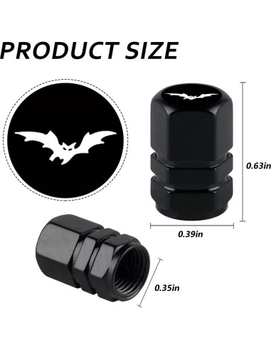 Tapas de Válvula de Neumático Ldntly Murciélago 4 Piezas