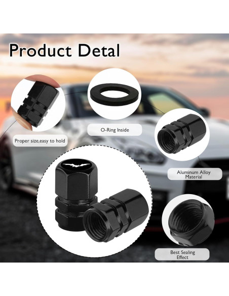 Tapas de Válvula de Neumático Ldntly Murciélago 4 Piezas