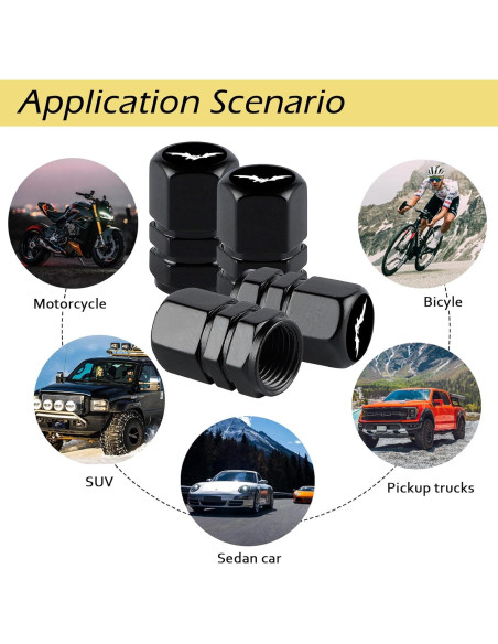 Tapas de Válvula de Neumático Ldntly Murciélago 4 Piezas