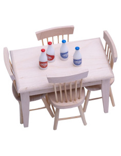 Juego de Muebles de Madera para Casa de Muñecas Taponukea