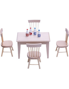 Juego de Muebles de Madera para Casa de Muñecas Taponukea 2