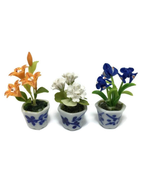 Conjunto de 3 Miniaturas de Flor Orquídea Mr_air_thai
