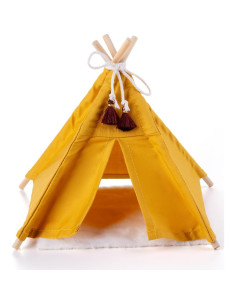 Tienda de Camping Amarilla para Casa de Muñecas 1:12 con Alfombra 2