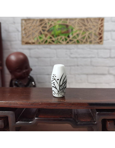 3 Jarrones Mini de Cerámica para Casa de Muñecas - Adorno Jardín