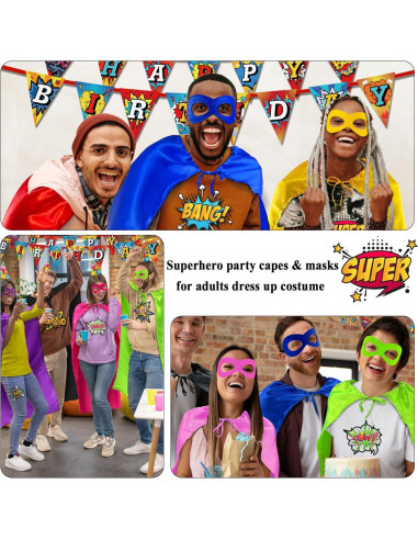 Disfraz de Superhéroe D.Q.Z con Capa y Máscara para Adultos