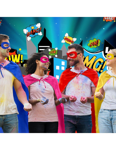 Disfraz de Superhéroe D.Q.Z con Capa y Máscara para Adultos