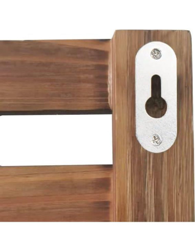 Estante de Entrada de Madera Quemada MyGift con 3 Estantes y 4 Ganchos